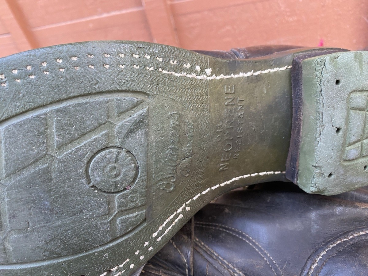Vintage 60s 70s WESCO Stitchdown Lineman Boots Neoprene Size 
