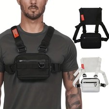 Men's Waterproof Chest Rig Bag Casual Wear resistant Oxford Unisex Vest Bag Larg