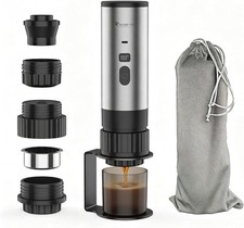 Portable Electric Espresso Maker,2-in-1 Travel Coffee Maker for Ground/NS&DG Cap