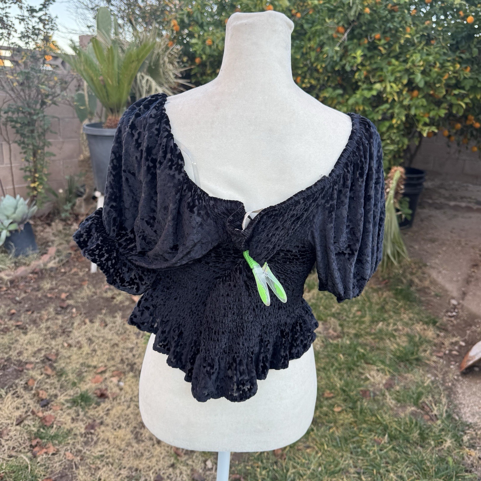 Rewind Soft Velvet Pattern Black Cottagecore Girl… - image 5