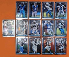 🔵⚫️🔵 2025 TOPPS CHROME CAROLINA PANTHERS COMPLETE BASE TEAM SET (13 CARD LOT)