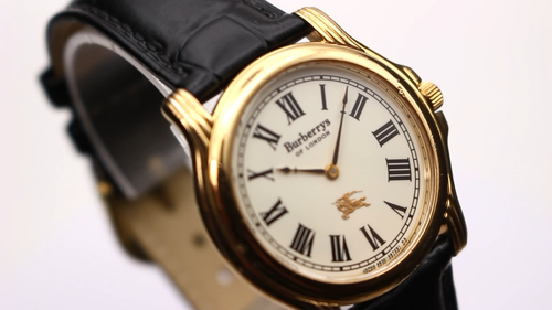 Burberrys Orologio Uomo Vintage Quarzo Quadrante Romano Vecchio Logo 4620-E64171 Giappone - Video 1 di 1