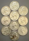 1964 Washington Quarters Lot of 10 Circulated Silver Coins 25C FAST SHIPPING!!
