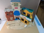 Vintage Fisher Price Hotel General Store Western Bank Sheriff Cowboys Play Set