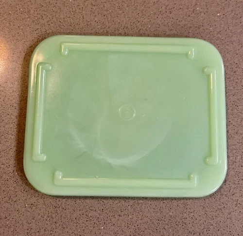 Original McKee Jadeite Uranium 5x4 Replacement Lid Refrigerator Dish