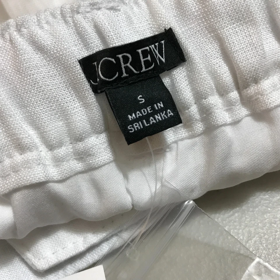 Pantalones cortos para mujer J.Crew blancos 100 % lino talla S nuevos con etiquetas Foto 4 de 4