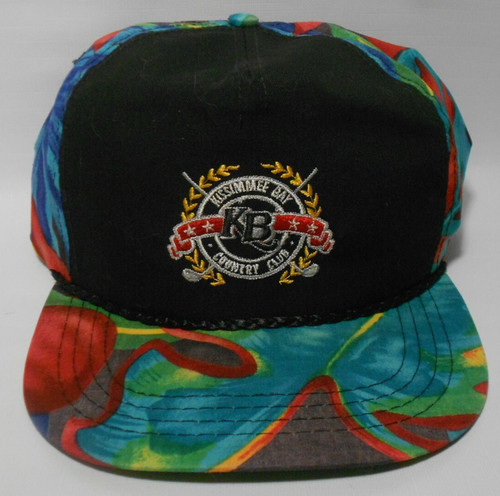 Vintage Kissimmee Bay Country Club Tropical Flowers Adjustable Strap Hat Cap