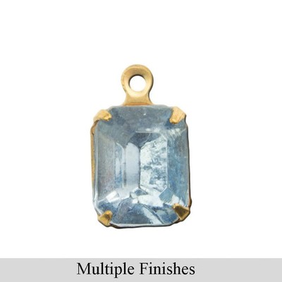 10x8mm Light Sapphire Faceted Glass Octagon Stone in 1 Loop Setting