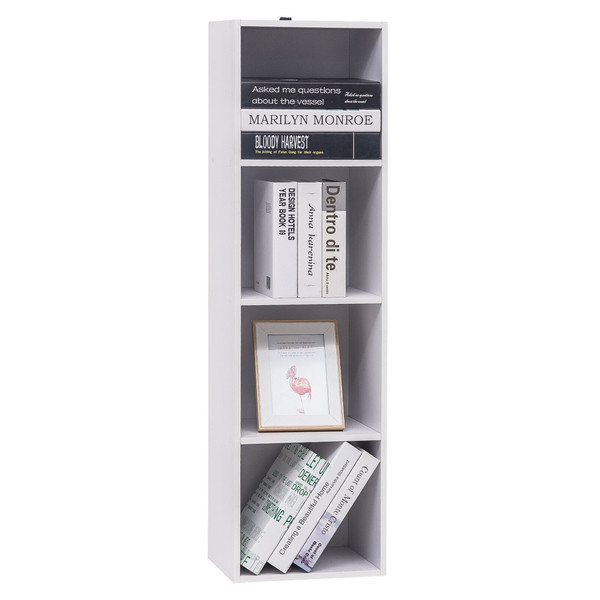 BüCherschrank BüCherregal Aktenregal BüRoregal Standregal 4 Stufen Weiß-image