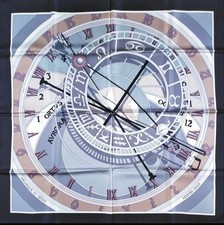 HERMES Carre 90 MECANIQUE DU TEMPS Silk Scarf Women Auth