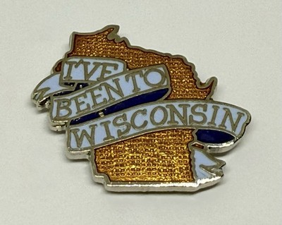 Vintage I've Been To Wisconsin State Map MAFCO Travel Souvenir Lapel Pin (P170)