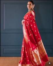 Traditional Soft Silk Saree Banarasi Indian Wear for Women with Blouse  Zari