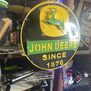 John Deere Since 1876 Round Advertising Sign Agriculture Theme