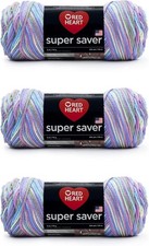 Red Heart Super Saver Yarn, 3 Pack, Monet 3 Count 3