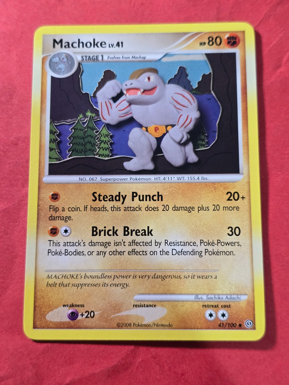 2008 Pokemon Diamond and Pearl Stormfront #41 Machoke, UC, NF/H, cd7