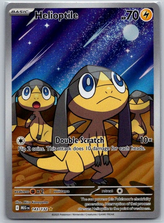 Helioptile 143/132 Illustration Rare Mega Evolution Pokemon Holo Near Mint
