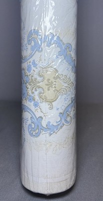 Borden Vinyl Wallpaper Blue Beige Damask 60.75 Sq Ft Victorian French Country