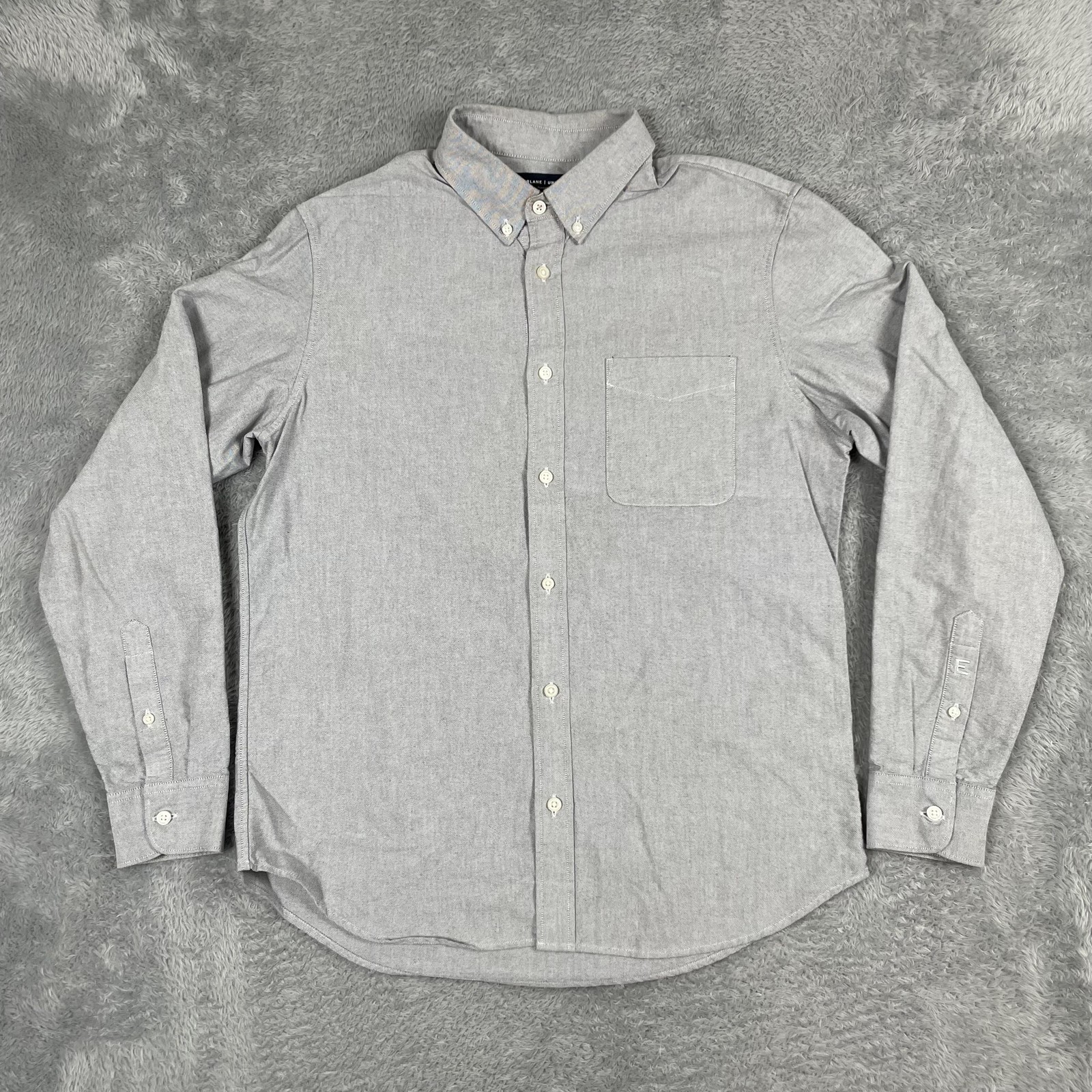Everlane Uniform Shirt Mens Medium Gray Oxford Cotton Button Down Long Sleeve