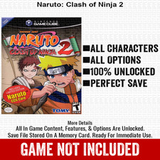 Naruto Clash of Ninja 2 100 Nintendo GameCube Memory Card Save CHEATS