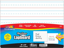 Dry Erase Lap Board 9"X12", Double Sided Primary Ruled  Blank, Small Portable W