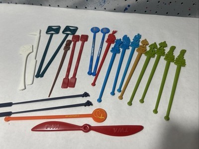 Lot of 22 Vintage Airline Swizzle Sticks Cocktail Stirrers TWA American