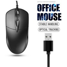 USB 2.0 Optical Wired Scroll Wheel Mouse PC Laptop Notebook Desktop Black Mice 