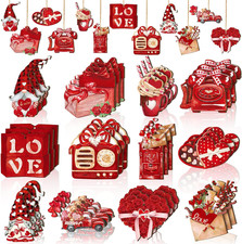 36 Pcs Valentine's Day Wooden Ornaments for Home and Party Decor