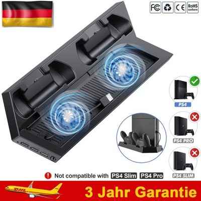 Für PS4 Ladegerät Kühler Vertikaler Ständer 2 Lüfter Ladestation Docking Station