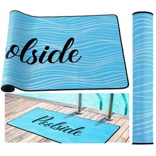 Tinideya Pool Deck Mats Non Slip Rubber with Drainage,Blue,23.62" X 47.24"
