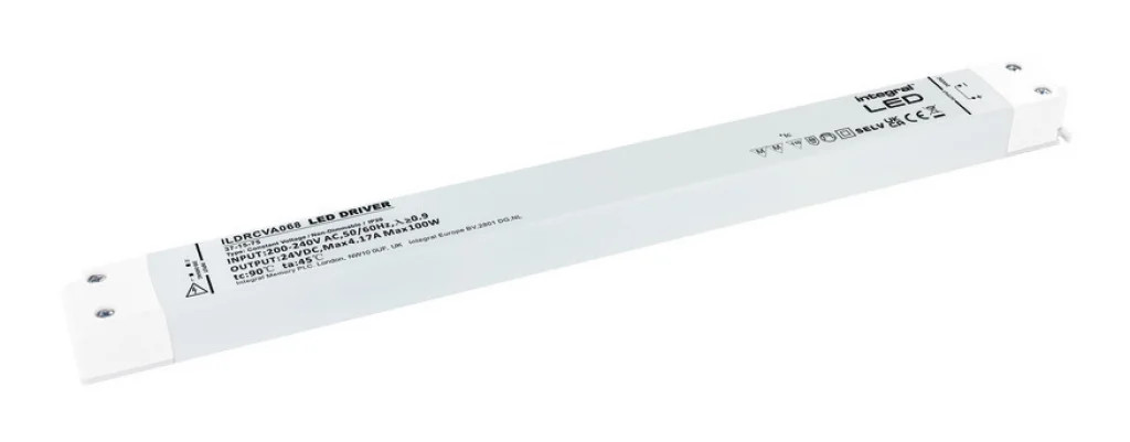 Transformers & LED Driver 24v 100w Long Slim Screw Terminals Integral ILDRCVA068