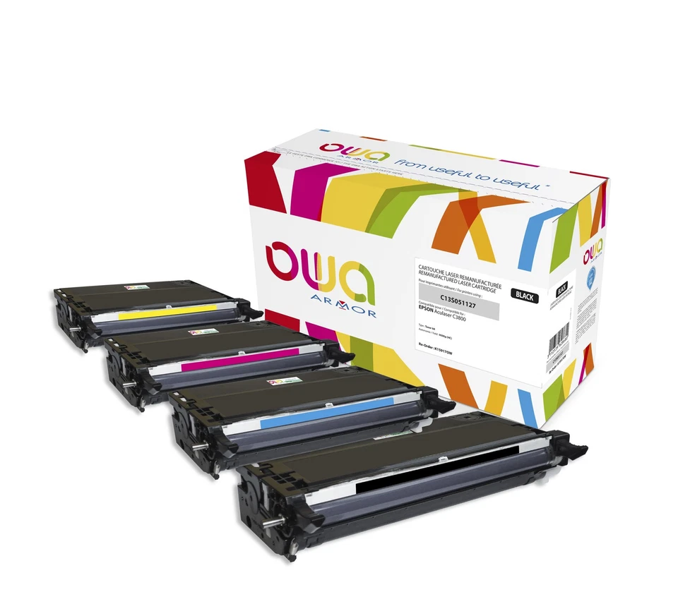 ARMOR K15917-18-19-20 OWA TONER LASER REMANUFACTURÉ PACK C3800 COMPATIBLE EPSON© - Photo 1/1