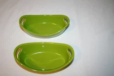 2 Rachael Ray 12 oz Green Oval Baking Dishes 