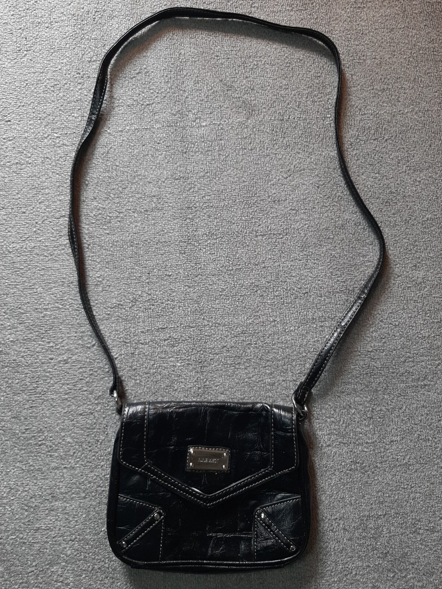 Nine West Purse Bag Faux Leather Black 8x6x1