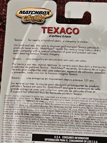 Matchbox 1970 Chevrolet El Camino Texaco Collection Diecast Car Toy IN PACKAGE - Picture 4 of 5