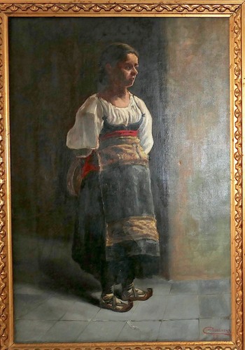 Dipinto olio XIX secolo scuola fiamminga olandese firmato PEELLAERT.83 ritratto giovane cameriera - Foto 9 di 20