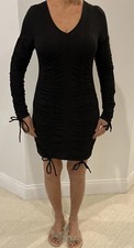 Bretwasy Size M/L Bodycon Stretchy Black Mini Party Dress VNeck New
