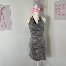 Vintage Y2K Misdemeanor Sequin Halter Mini Dress Clubbing Womens Size Small