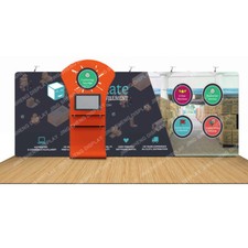 20ft Custom Tension Fabric Trade Show Display Booth Kit with Shelves TV Support