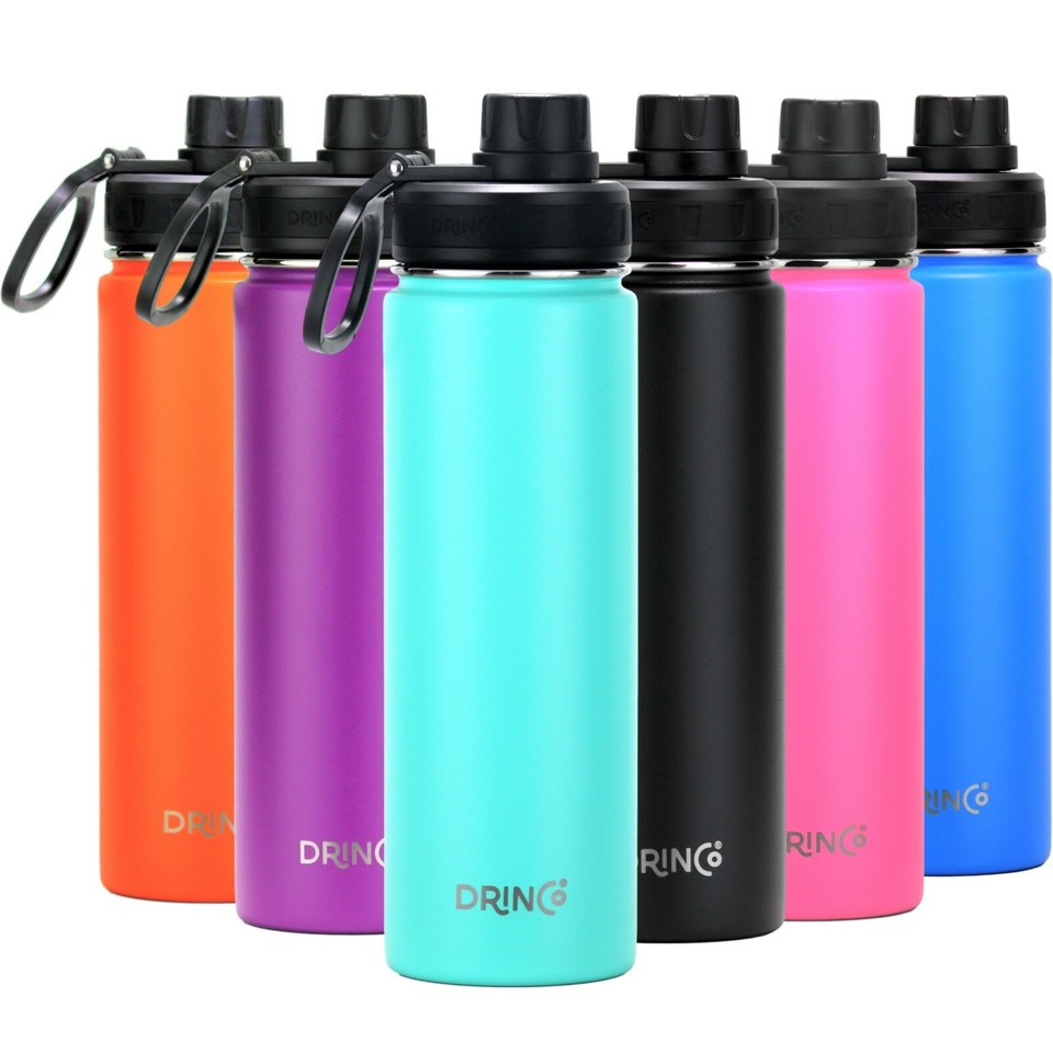 Stainless Steel Water Bottle Vacuum Insulated Sport Lid Flask Metal ...