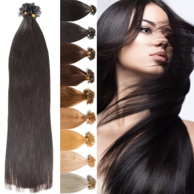 Keratin Bonding Hair Extensions 100% Remy Echthaar Strähnen Haarverlängerung