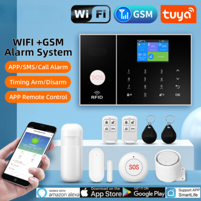 LOT Tuya Smart Home Gsm Wifi Alarm System Home Security Smart Life Control work