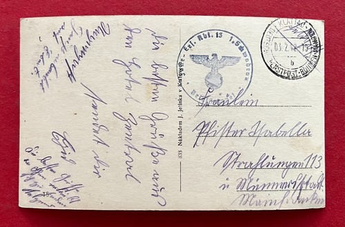 Foto cartolina Klatovy in Repubblica Ceca 1942 Hotel Central (126145 - Foto 2 di 2