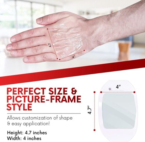Flexible 4” x 4.75” Transparent Film Dressings – IV Shield & Tattoo Aftercare - Picture 4 of 9