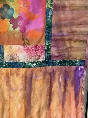 Lovely Colorful Handmade Cotton Batik Quilt Twin Size 82x62” Made In USA - Picture 13 of 19