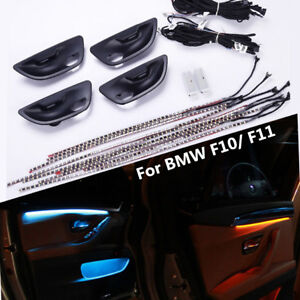 Details About Led Kit Car Interior Door Panel Handle Decoration Light Stripe For Bmw F10 F11