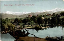 Rustic Bridge, Prospect Park, Redlands, Cal, Newman Post Card Co., Los Postcard