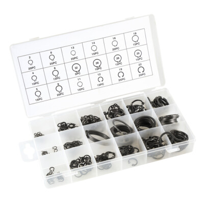 300Pcs Circlip Snap Ring C-Clip Assortment Car Kit Set 18 Sizes Retaining Ring