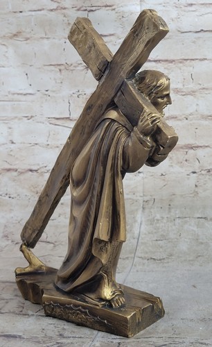 Bronzed Jesus on the Way to Calvary Statue Home Office Decoration Sculpture Sale - 第 3/6 張圖片