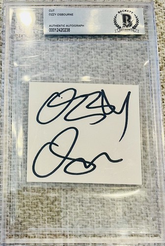 Ozzy Osbourne GROSSES fett signiertes Schnitt GEM Autogramm Beckett authentifiziert