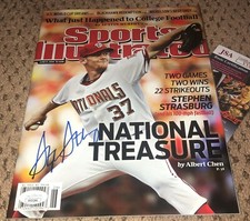 STEPHEN STRASBURG SIGNED SPORTS ILLUSTRATED JSA AUTOGRAPH NATIONALS BASEBALL